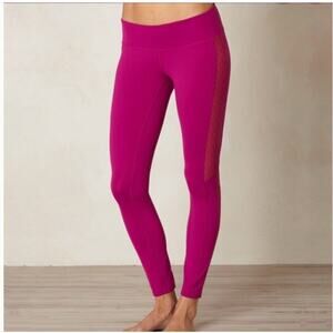 PRANA Lennox Legging Pants Mid Rise Jacquard Knit Slim Fit Fuchsia Pink Size M